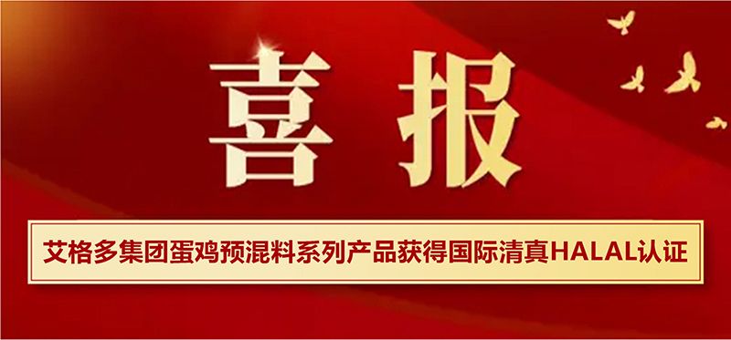 艾格多集團蛋雞預(yù)混料系列產(chǎn)品獲得國際清真HALAL認證，開啟國際市場新篇章
